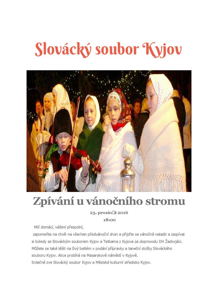 kyjov zpivani u vanocniho stromu