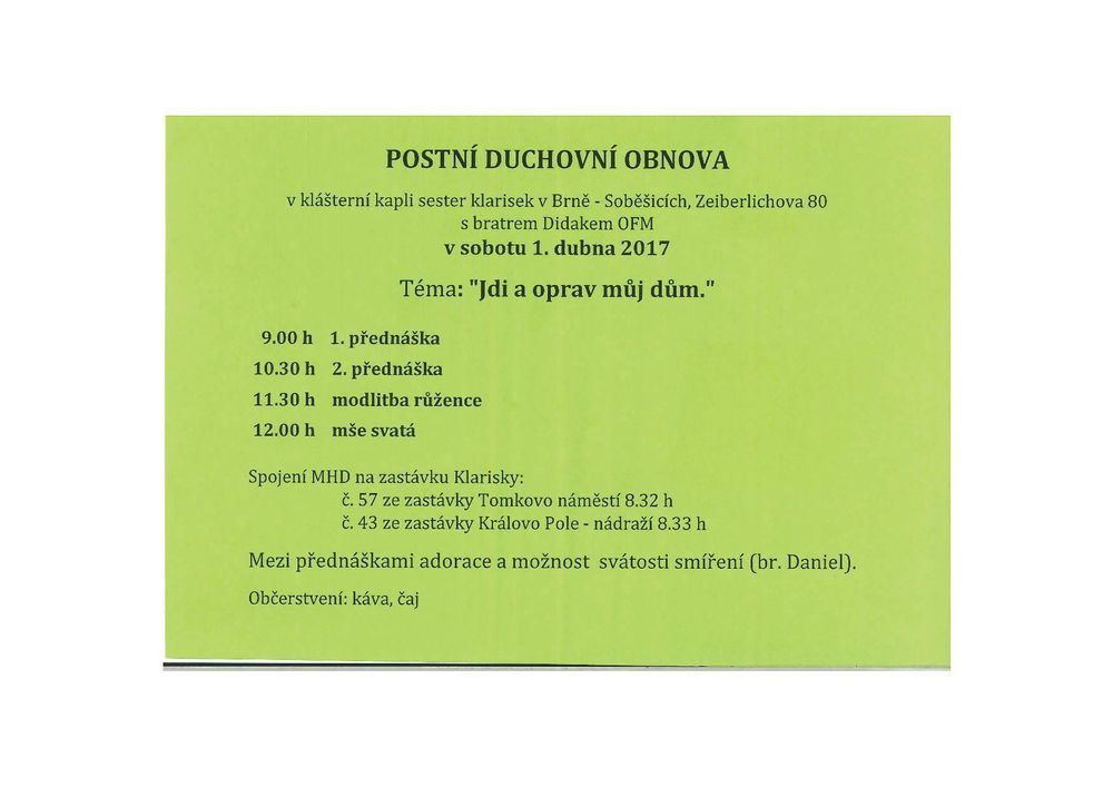 brno sobešice klariska DO