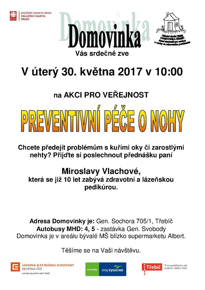 trebic domovinka pece o nohy